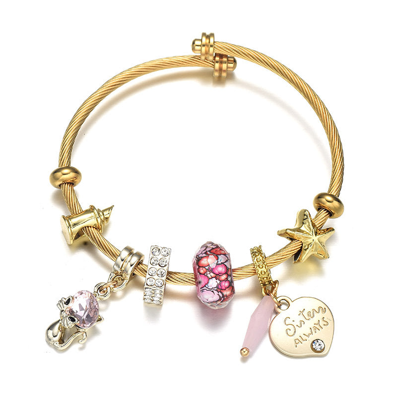 Kids Gold Sister Always Charm Bracelet