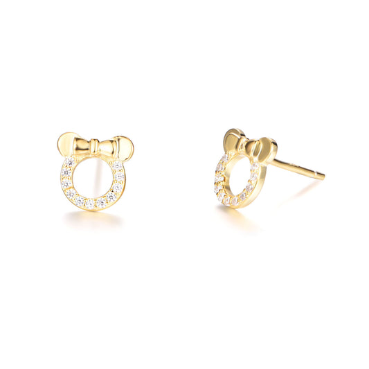 Kids Gold Mini Bow Stud Earrings