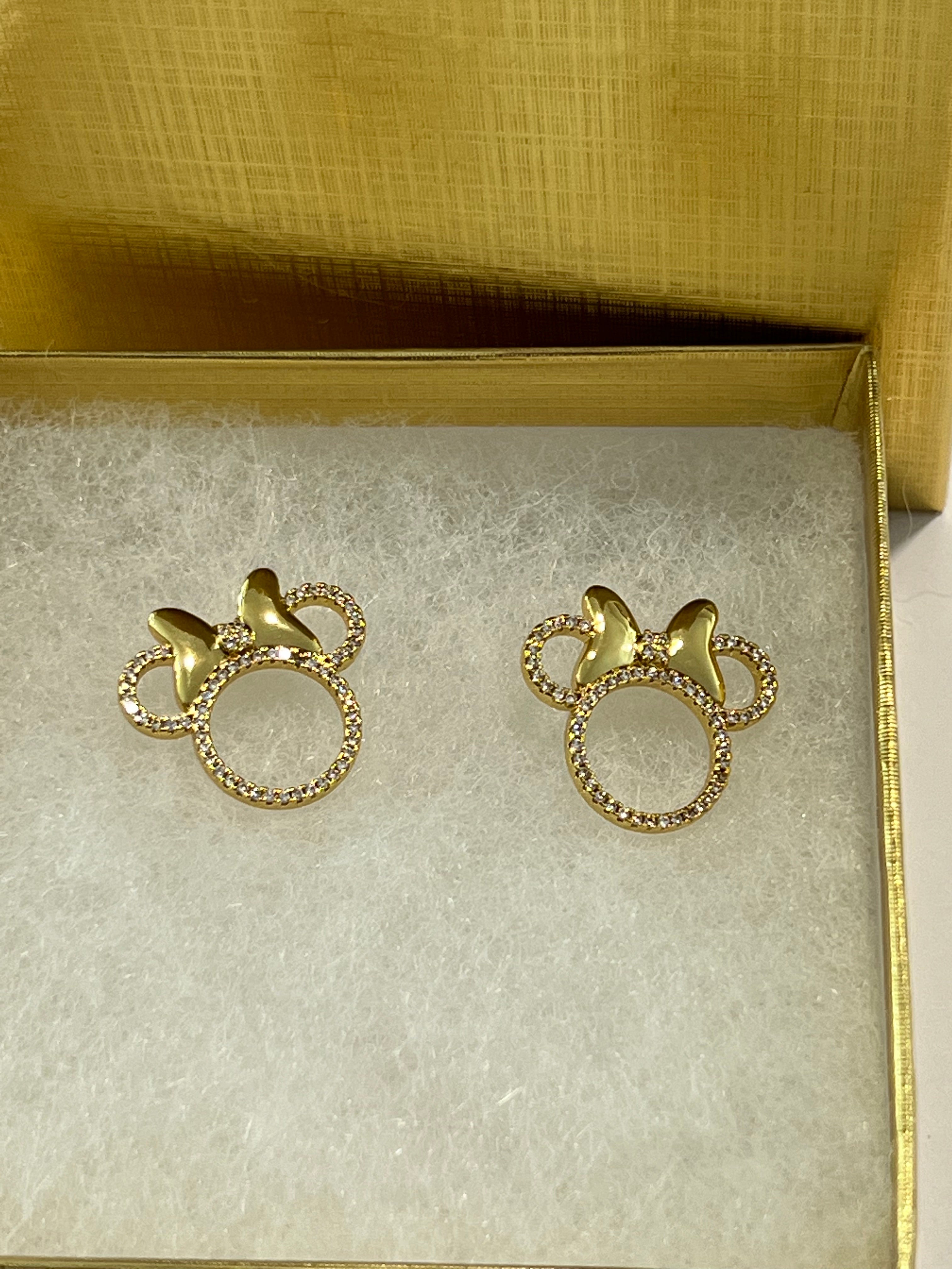 Disney Couture Kingdom - Mickey Mouse - Outline Hoop Earrings Yellow Gold