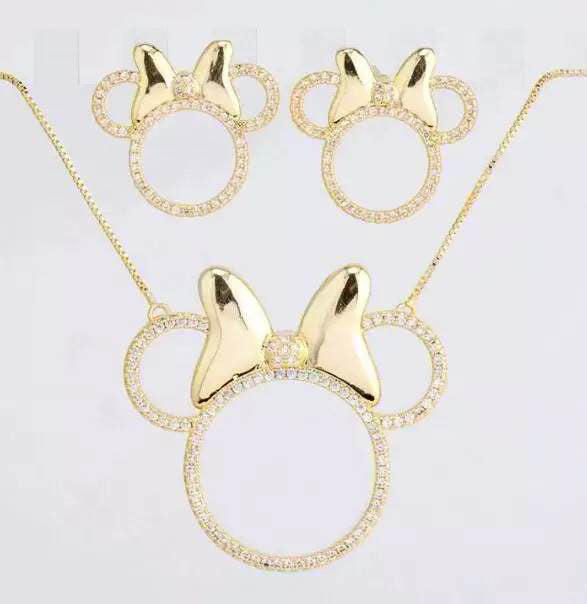 Kids Gold Princess Mouse Earring