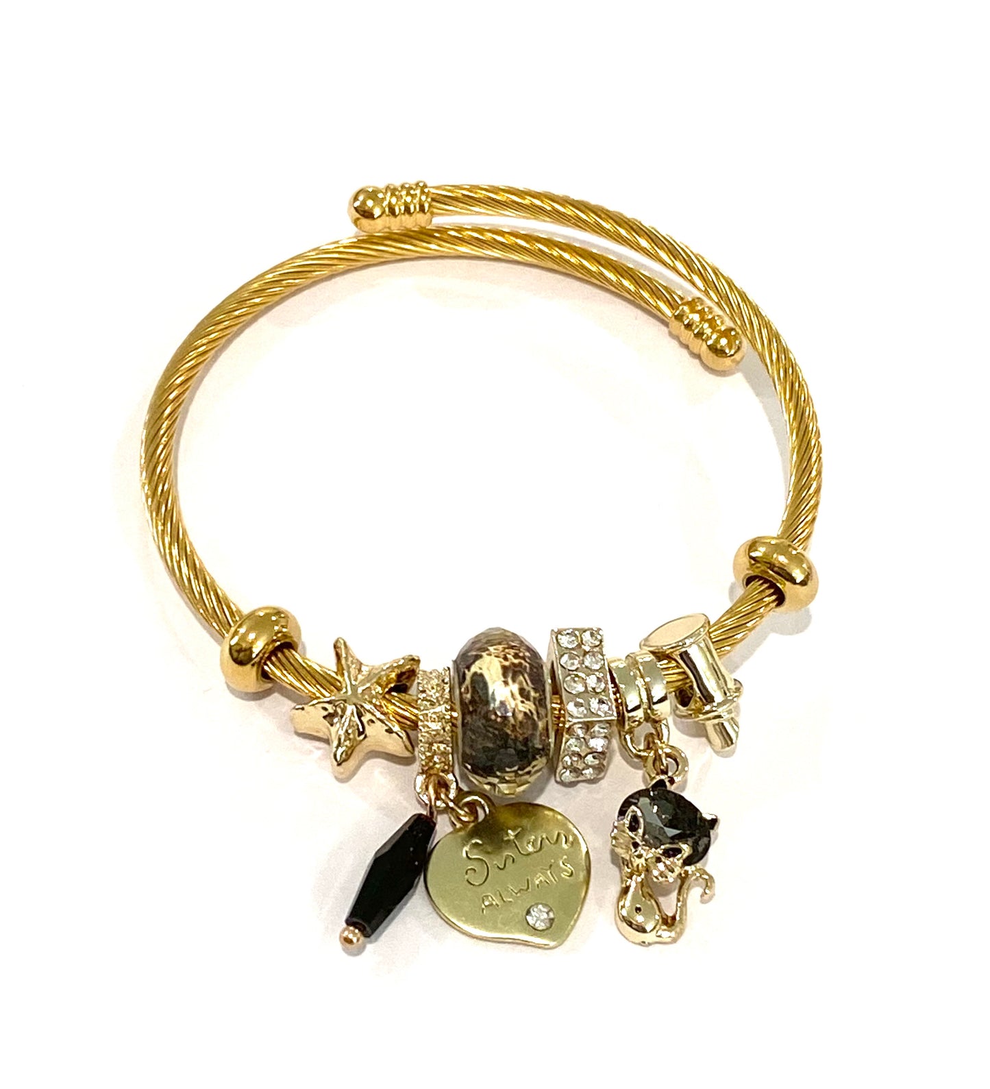 Kids Gold Elephant Theme Charm Bracelet