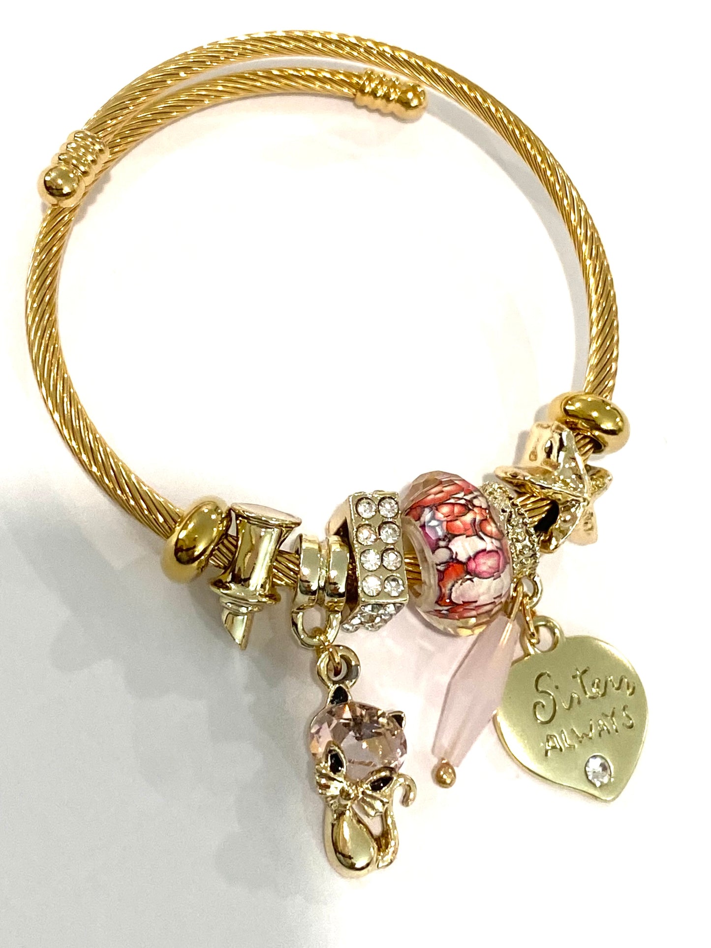 Kids Gold Sister Always Charm Bracelet