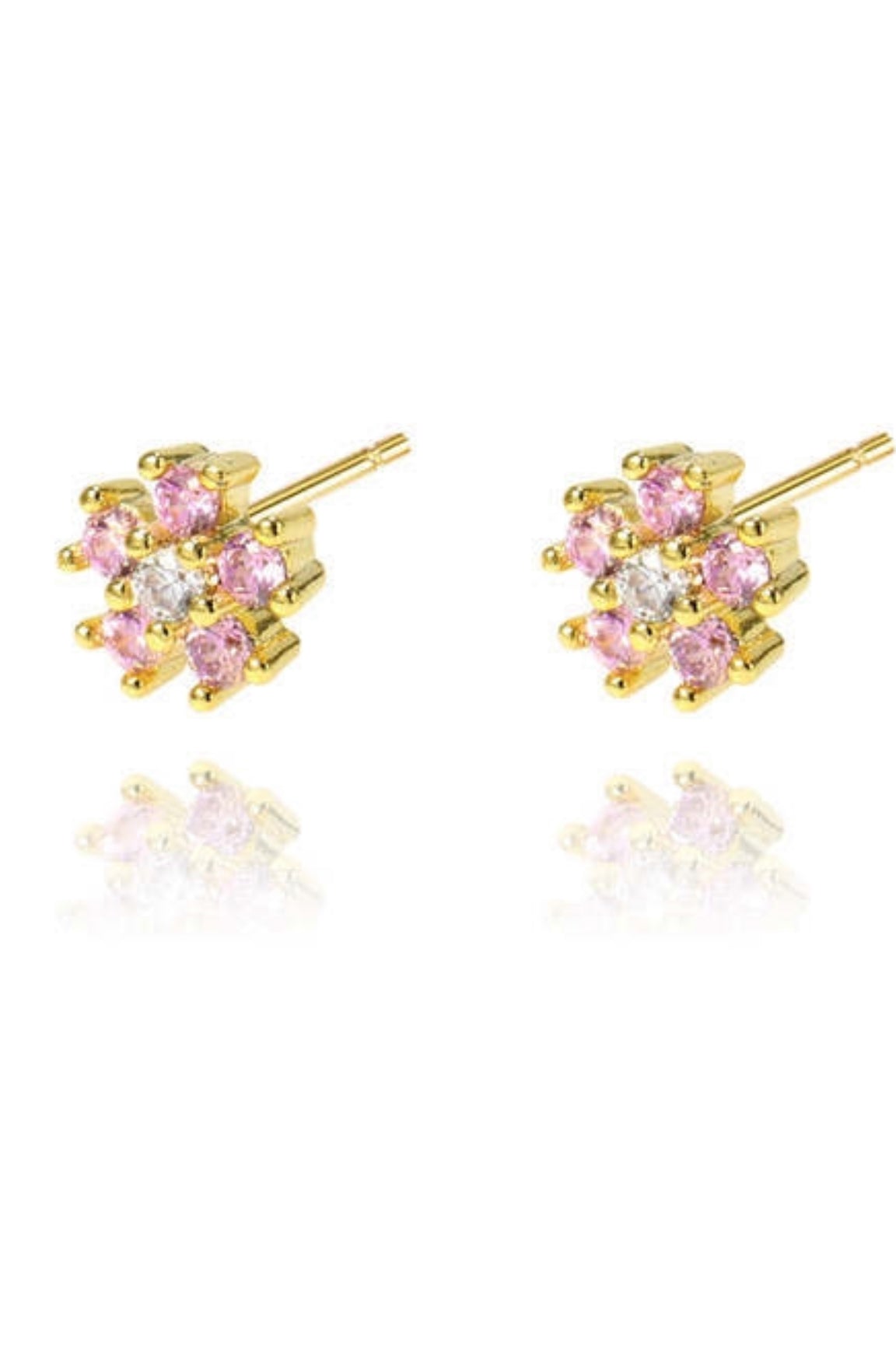 Kids Gold Pink flower Earring