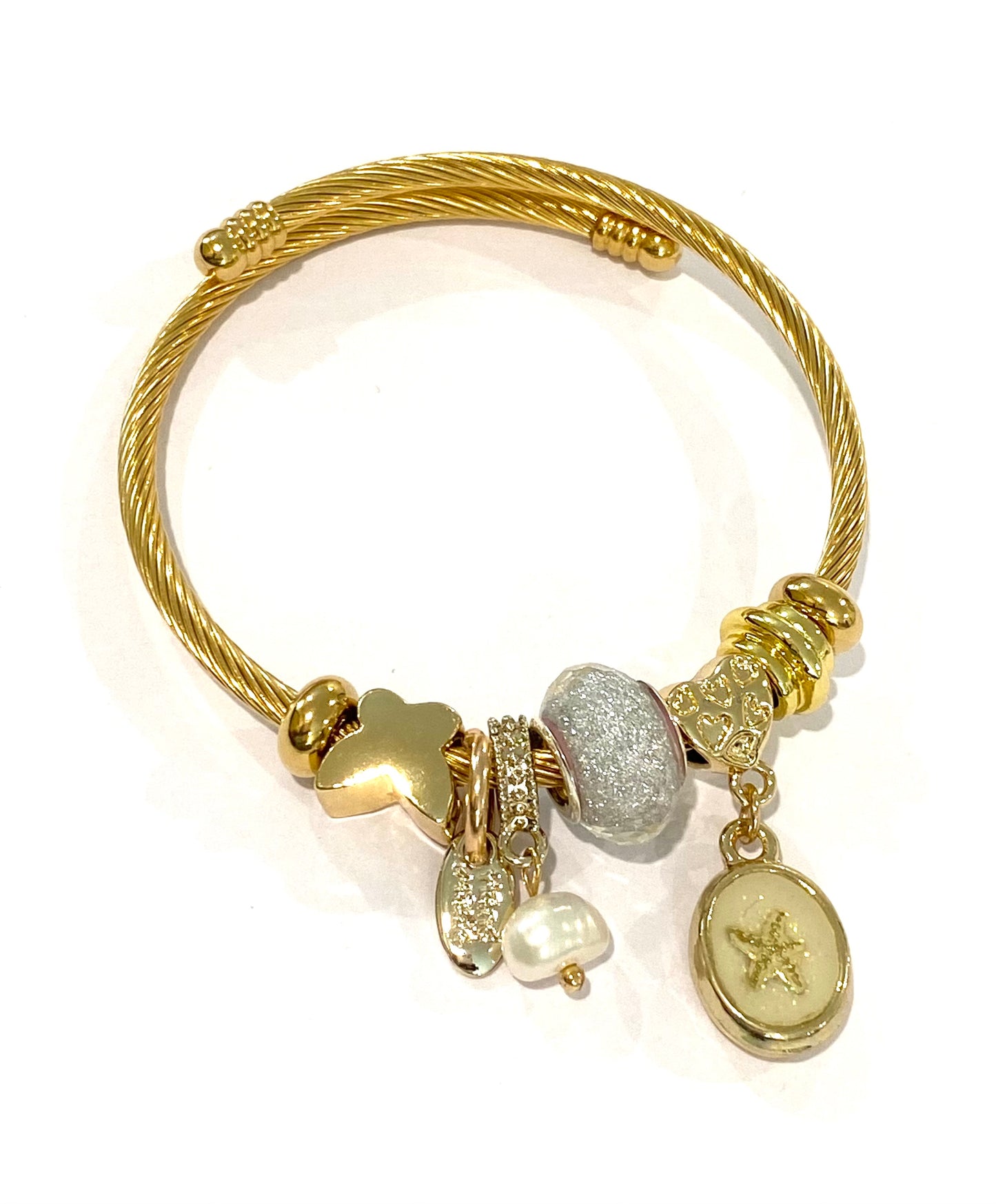 Kids Gold Starfish Theme Charm Bracelet