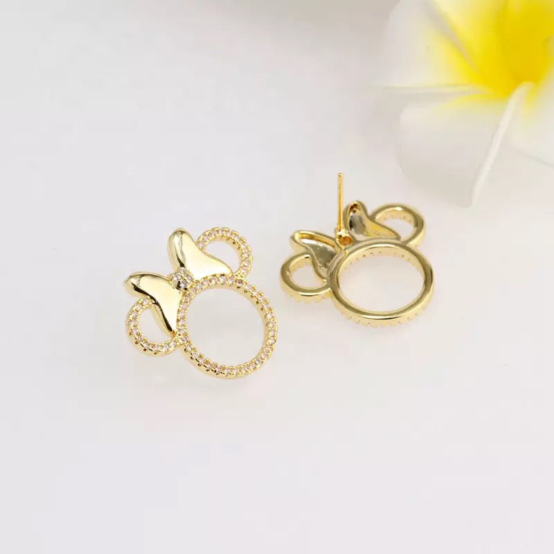 Kids Gold Princess Mouse Earring