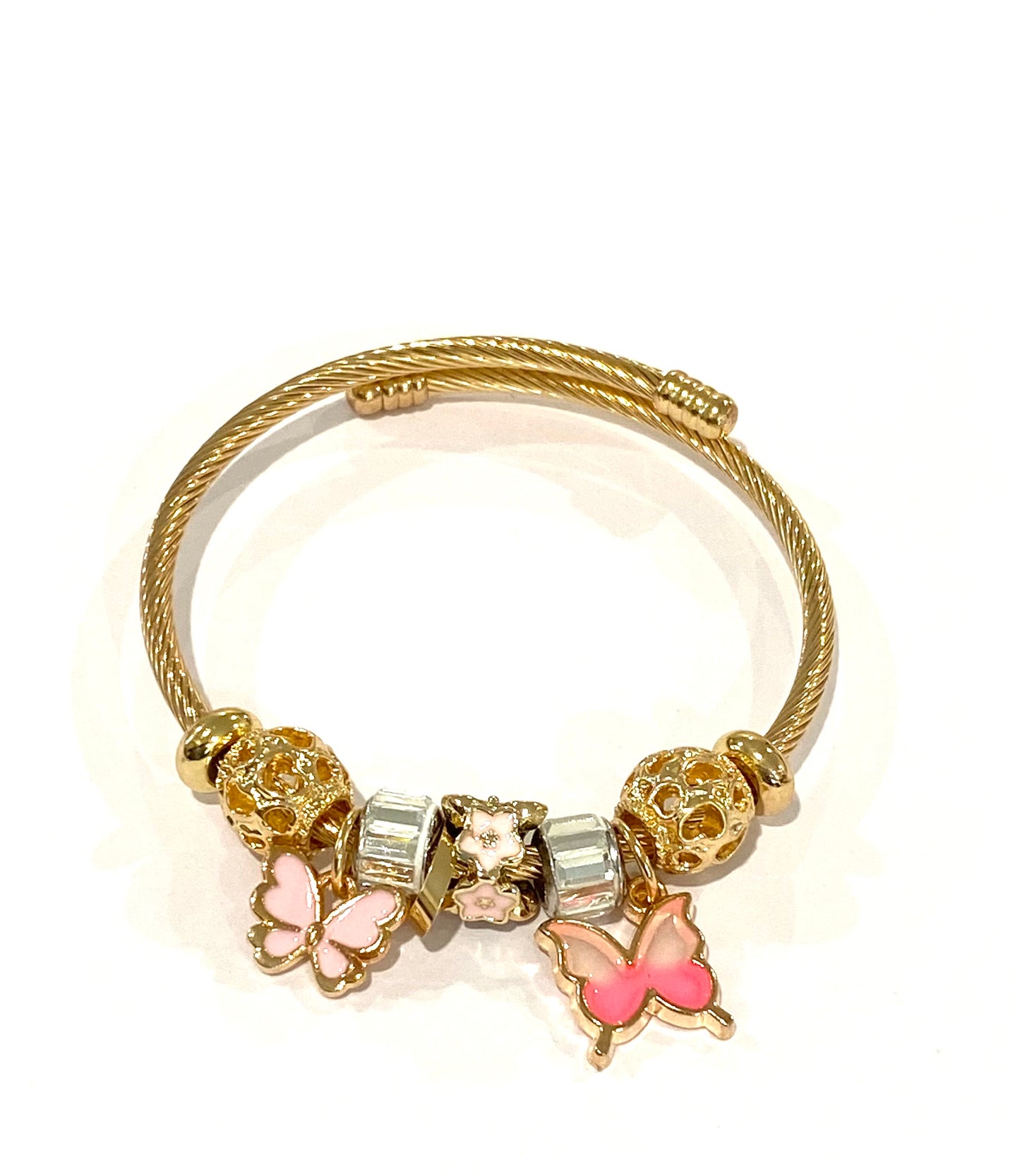 Kids Gold Butterfly Charm Bracelet