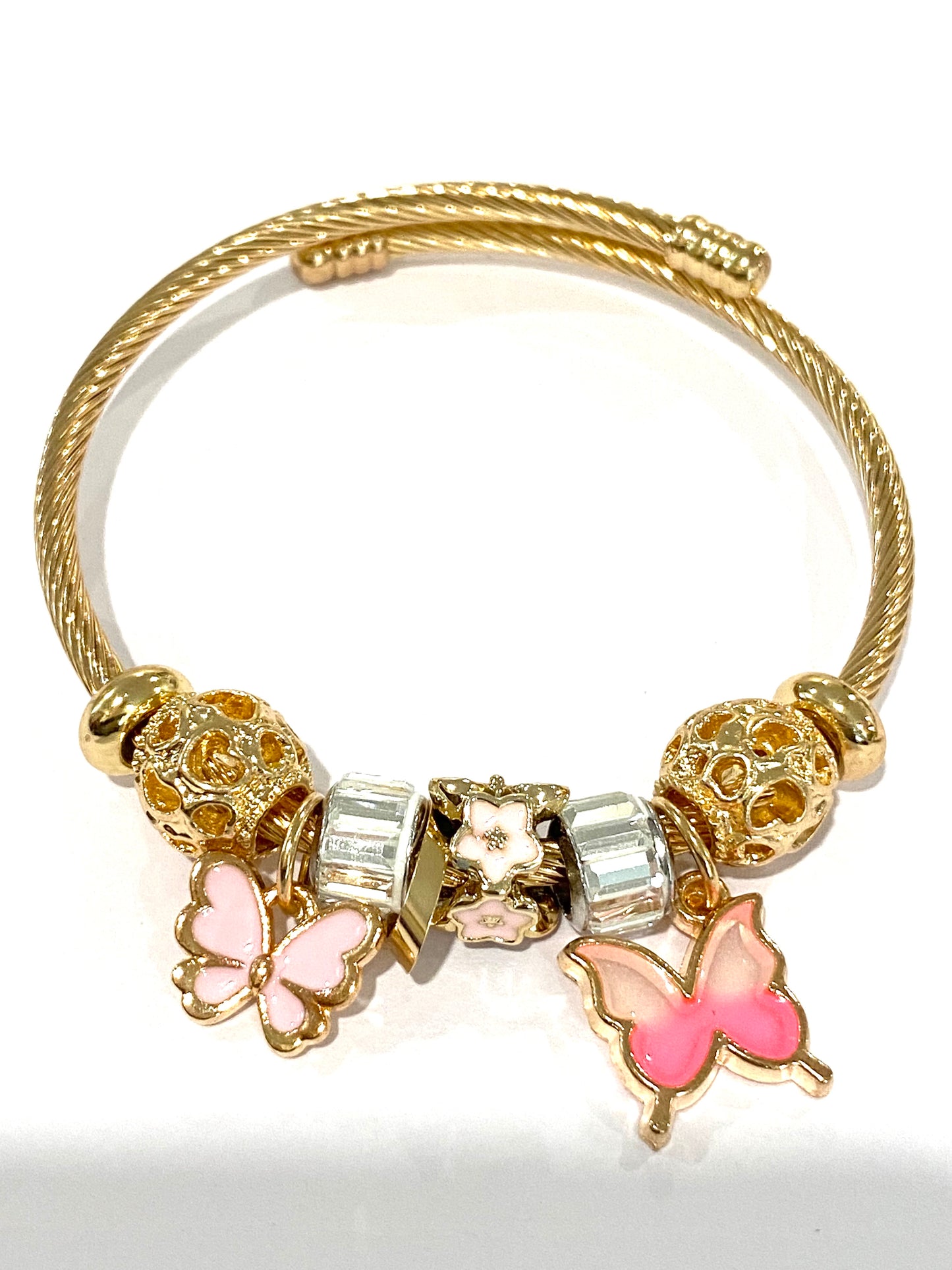 Kids Gold Butterfly Charm Bracelet