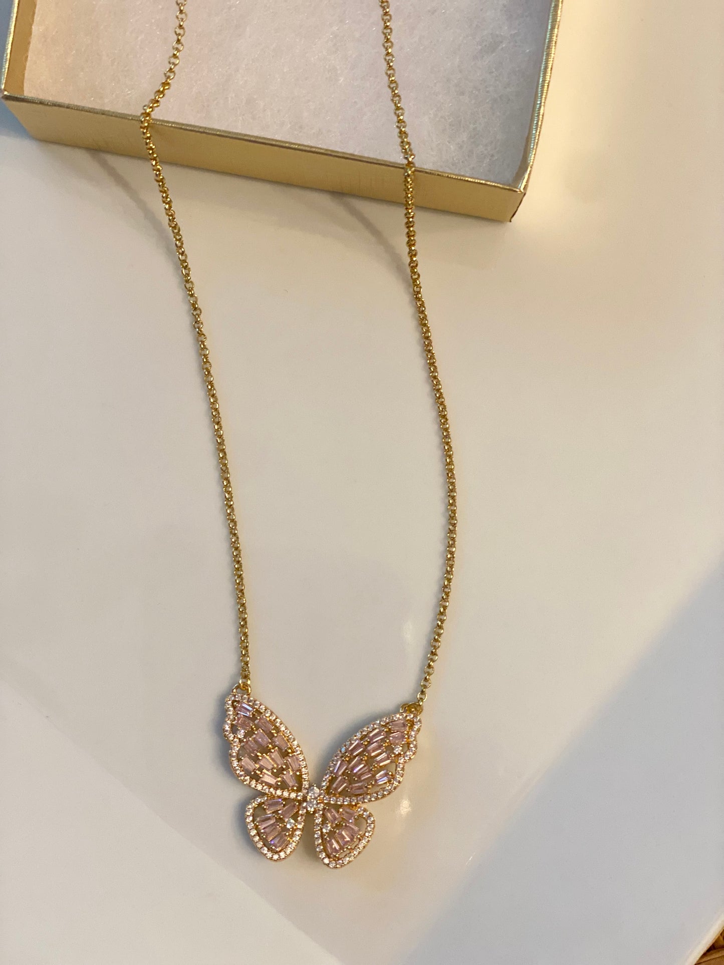 Kids Gold Delicate Butterfly Necklace