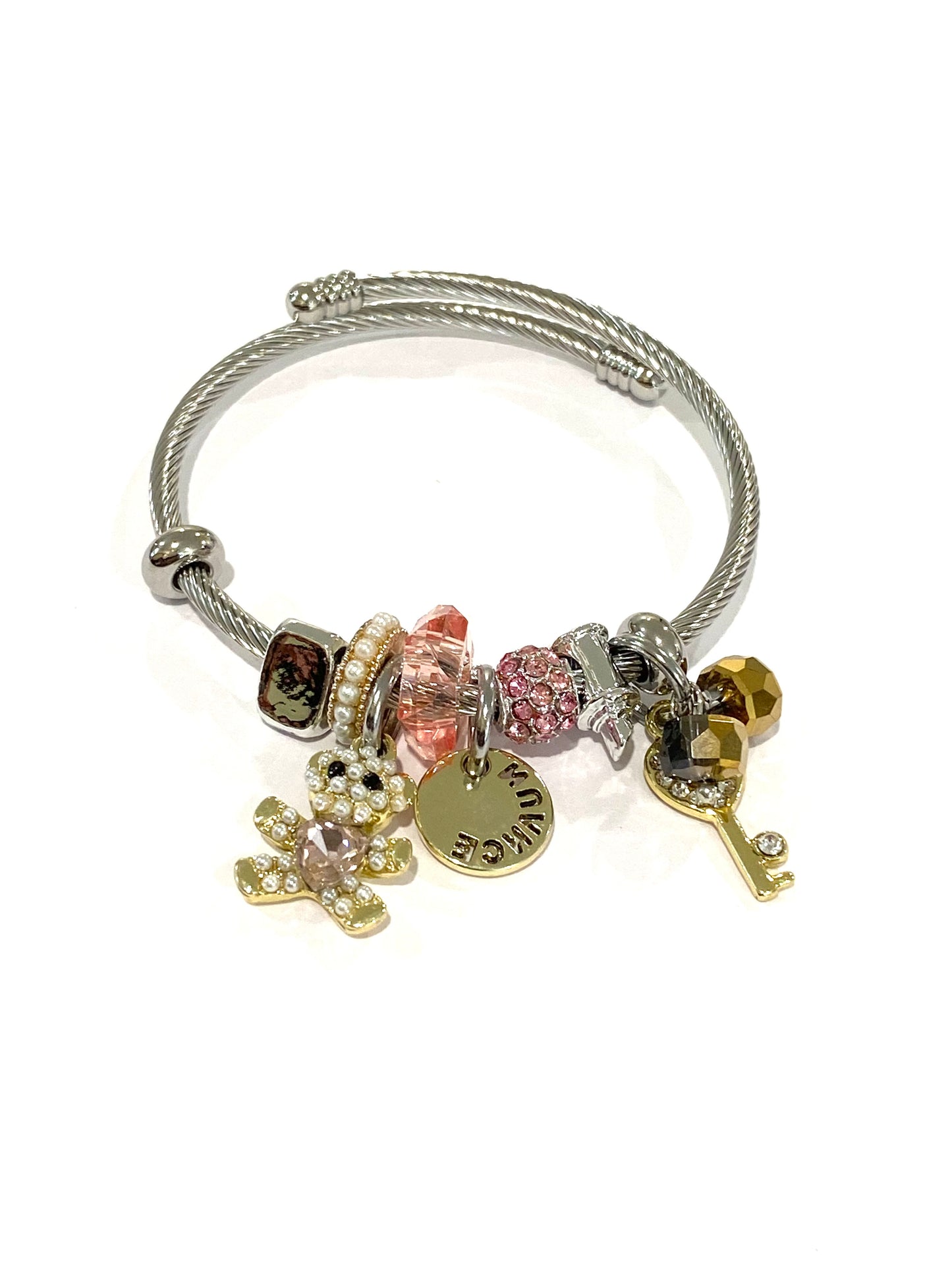 Kids Teddy Bear Dangle Charm Bracelet