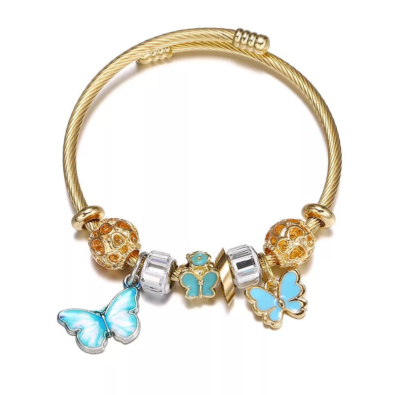 Kids Gold Butterfly Charm Bracelet