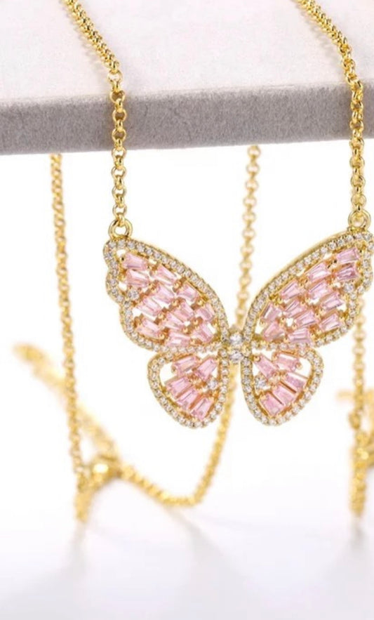 Kids Gold Delicate Butterfly Necklace