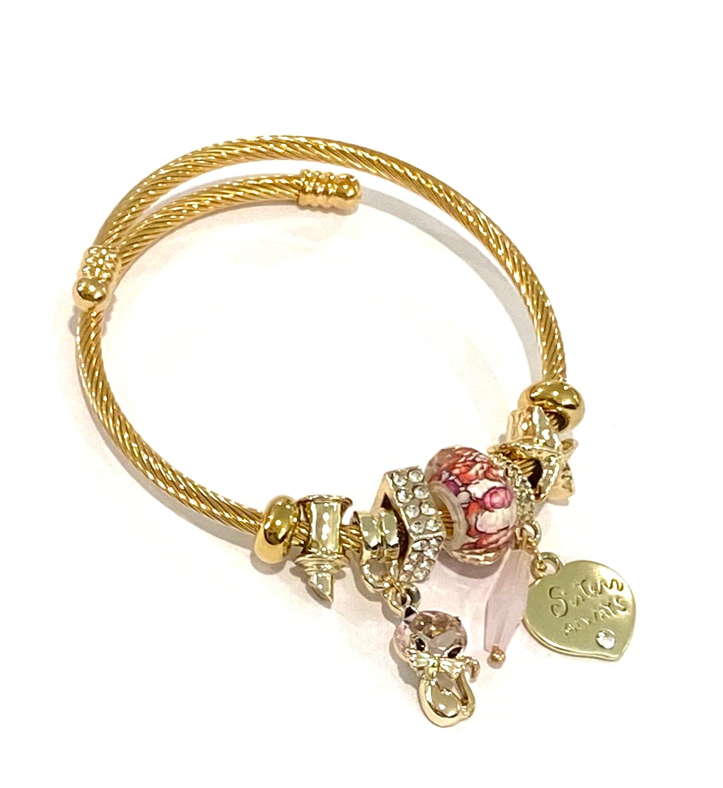 Kids Gold Elephant Theme Charm Bracelet