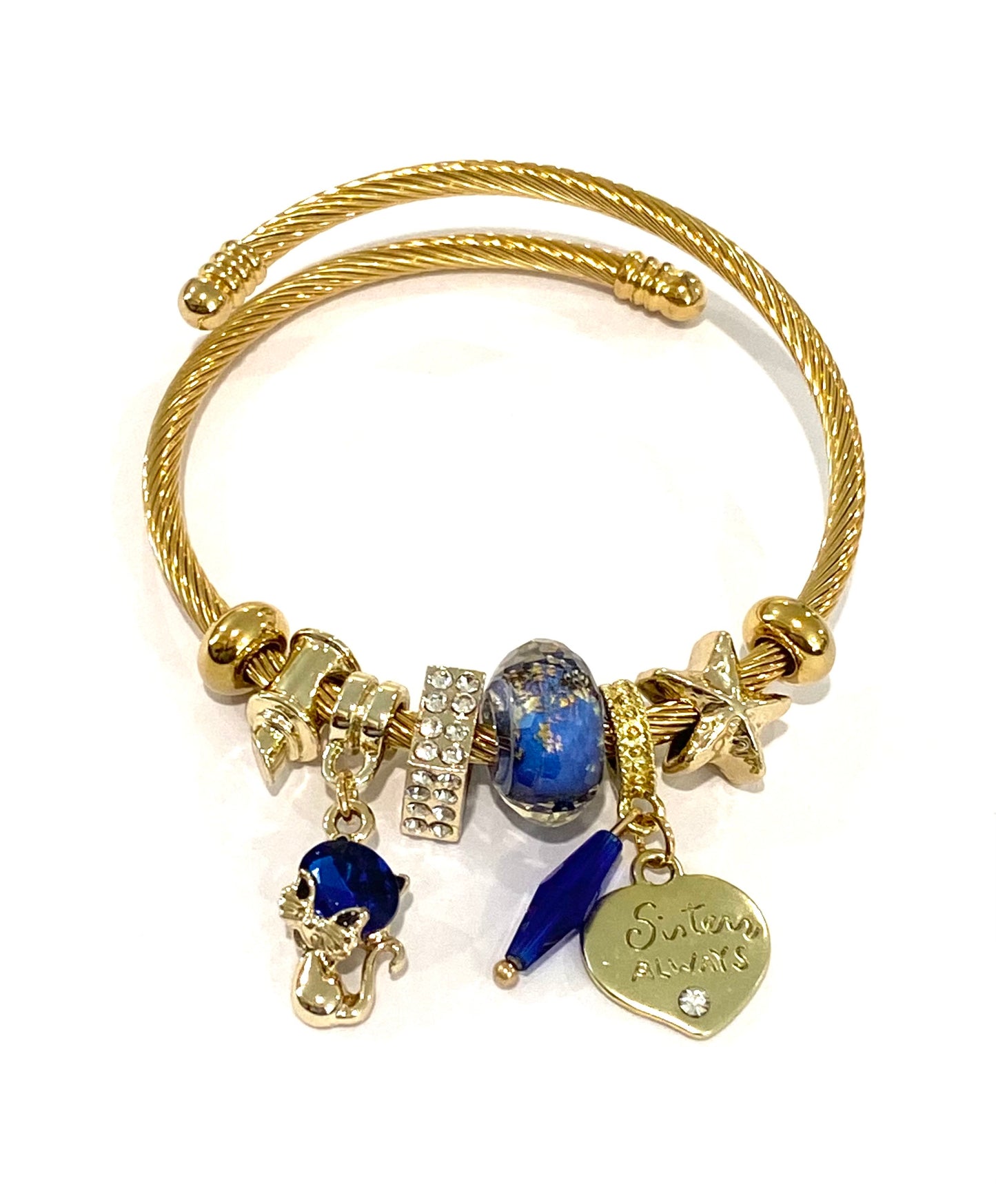 Kids Gold Elephant Theme Charm Bracelet