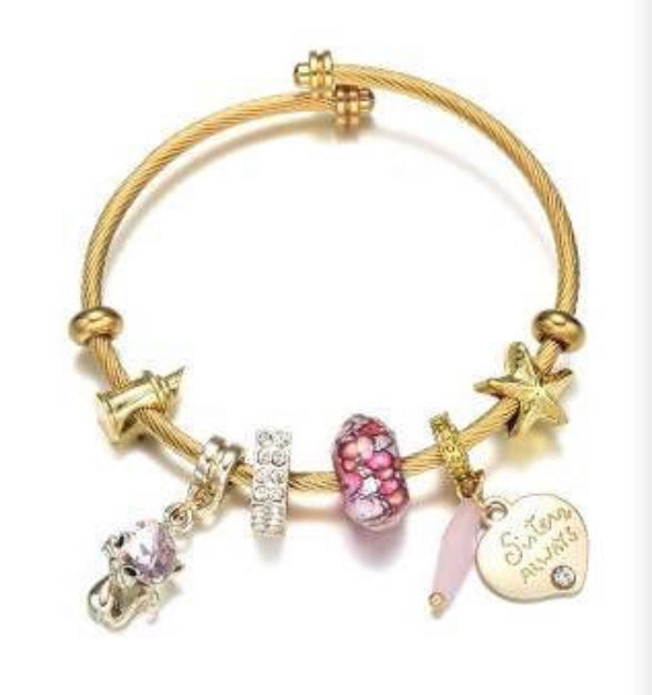 Kids Gold Sister Always Charm Bracelet