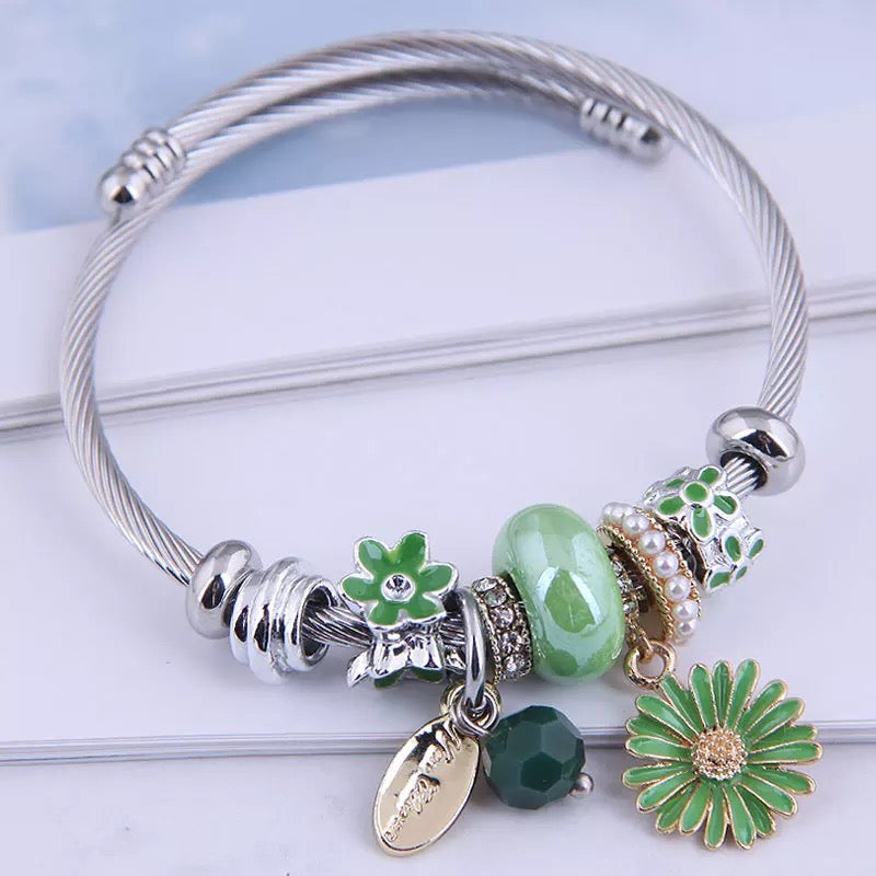 Kids Chrysanthemum Charm Bracelet