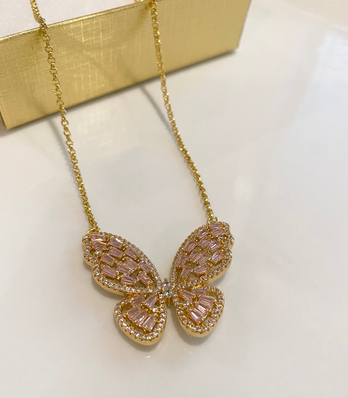 Kids Gold Delicate Butterfly Necklace