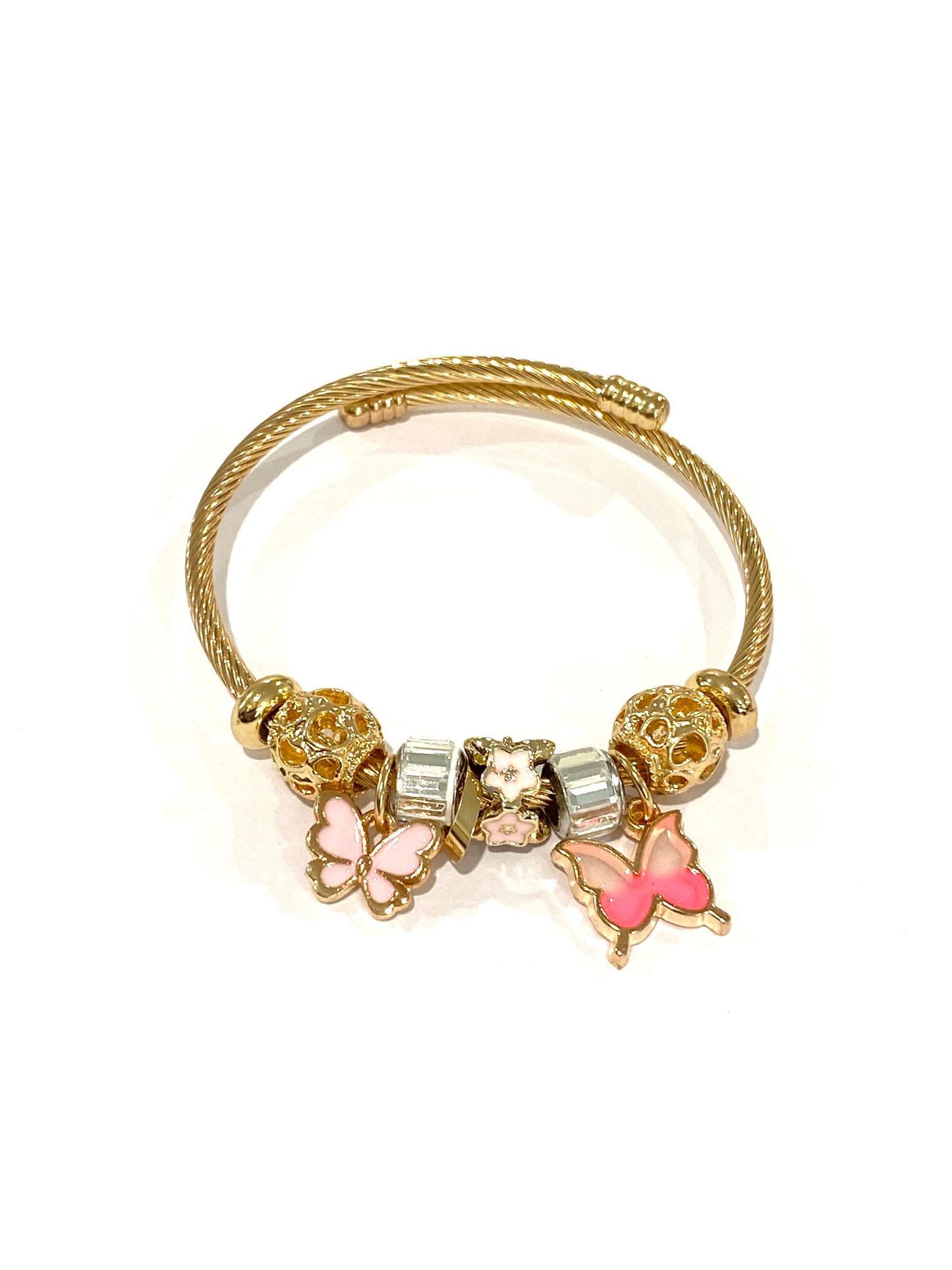 Kids Gold Butterfly Charm Bracelet