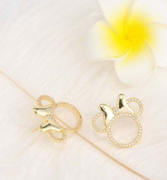 Kids Gold Princess Mouse Earring