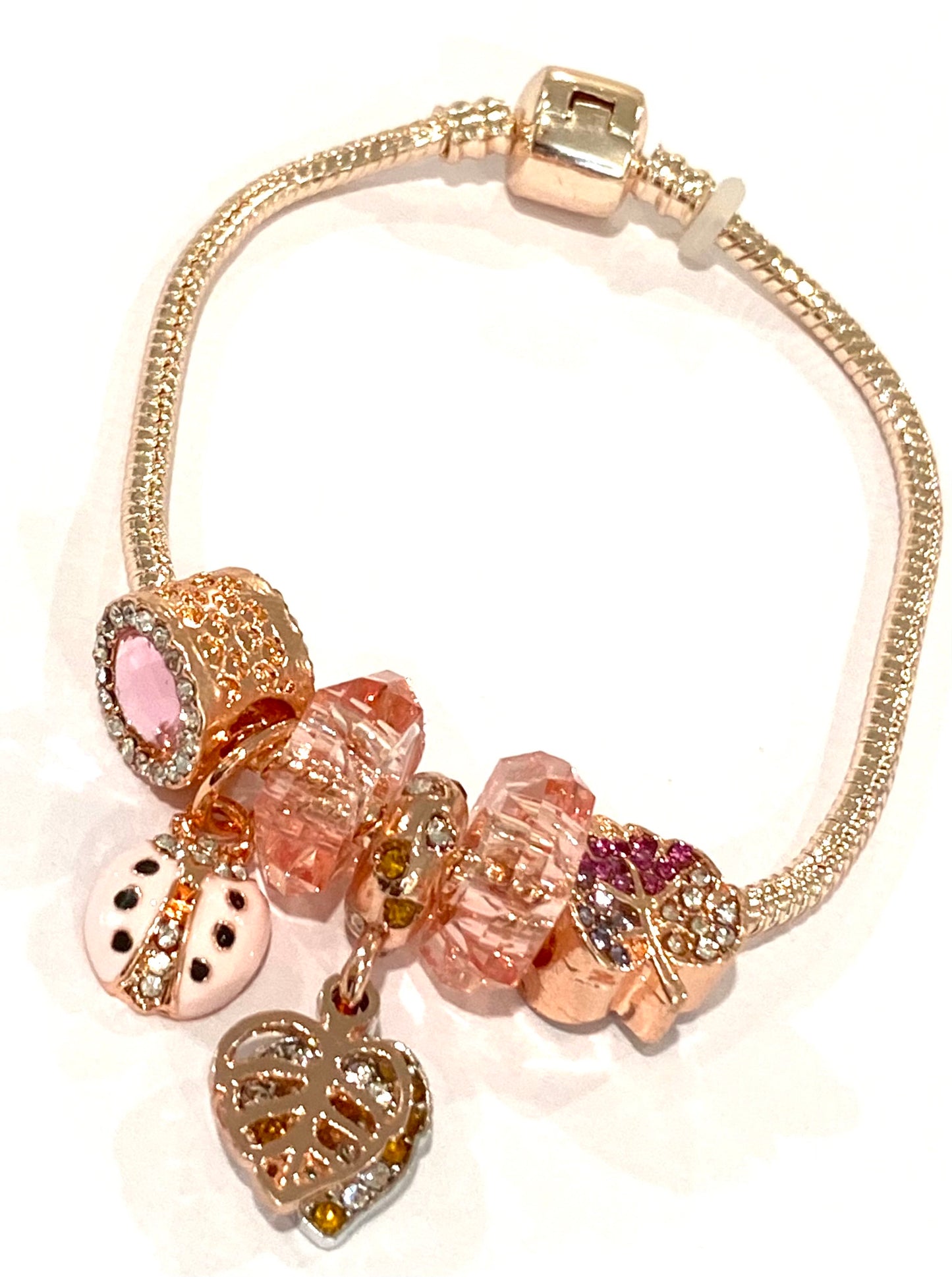 Kids Pink Autumn Charm Bracelet