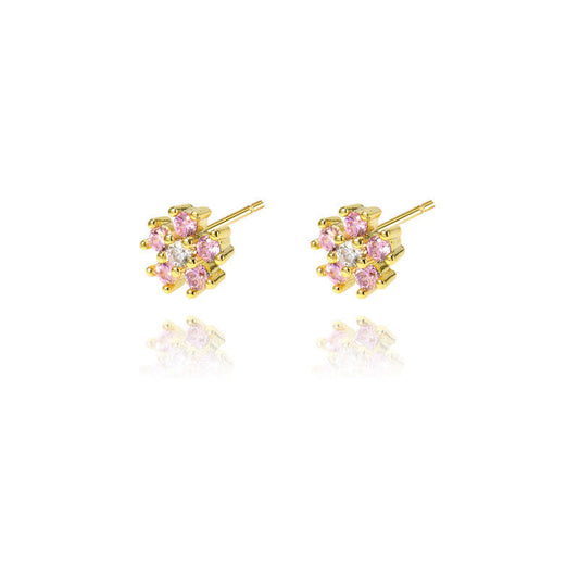 Kids Gold Pink flower Earring