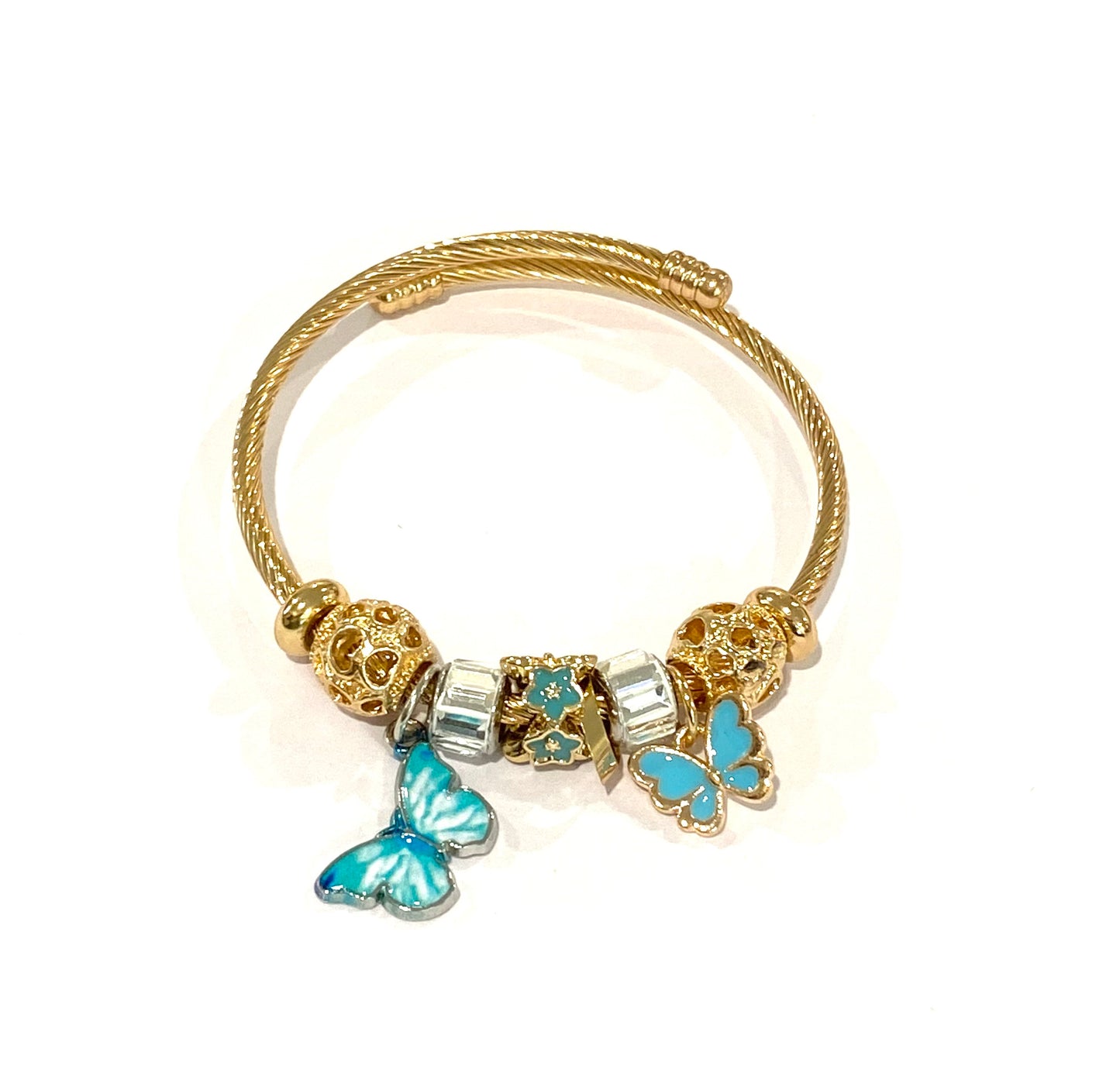 Kids Gold Butterfly Charm Bracelet