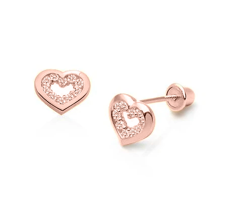 Kids Micro Heart Stud Earrings